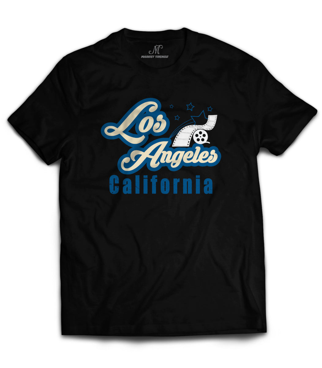 Market Trendz Shirts Los Angeles Shirt for Men California T Shirt Men by Market Trendz Large / Black on Black