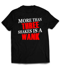 Load image into Gallery viewer, T Shirt Shakes and Wank Three Shakes Wank Red White   by Market Trendz