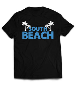 South Beach T-Shirt South Beach Palm Trees Beach   by Market Trendz