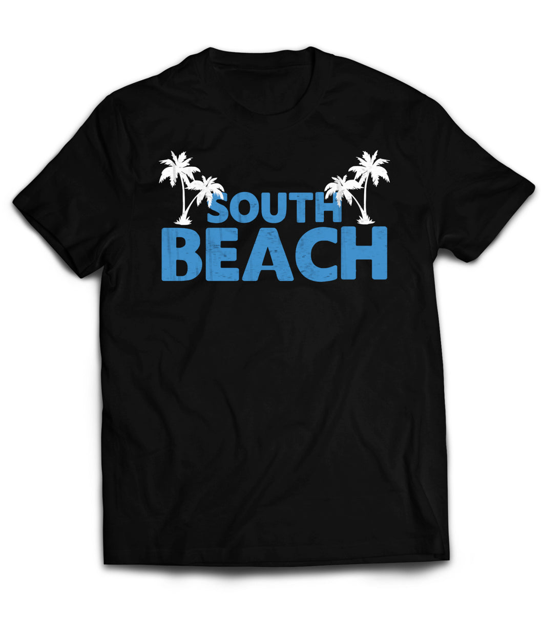 South Beach T-Shirt South Beach Palm Trees Beach   by Market Trendz