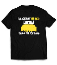 Load image into Gallery viewer, T Shirt Great in Bed I Can Sleep for Days Yellow   by Market Trendz