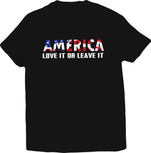 Load image into Gallery viewer, T Shirt America Love It American Love It Or Leave It Waving American Flag 2020 Politics Red White Blue   by Market Trendz