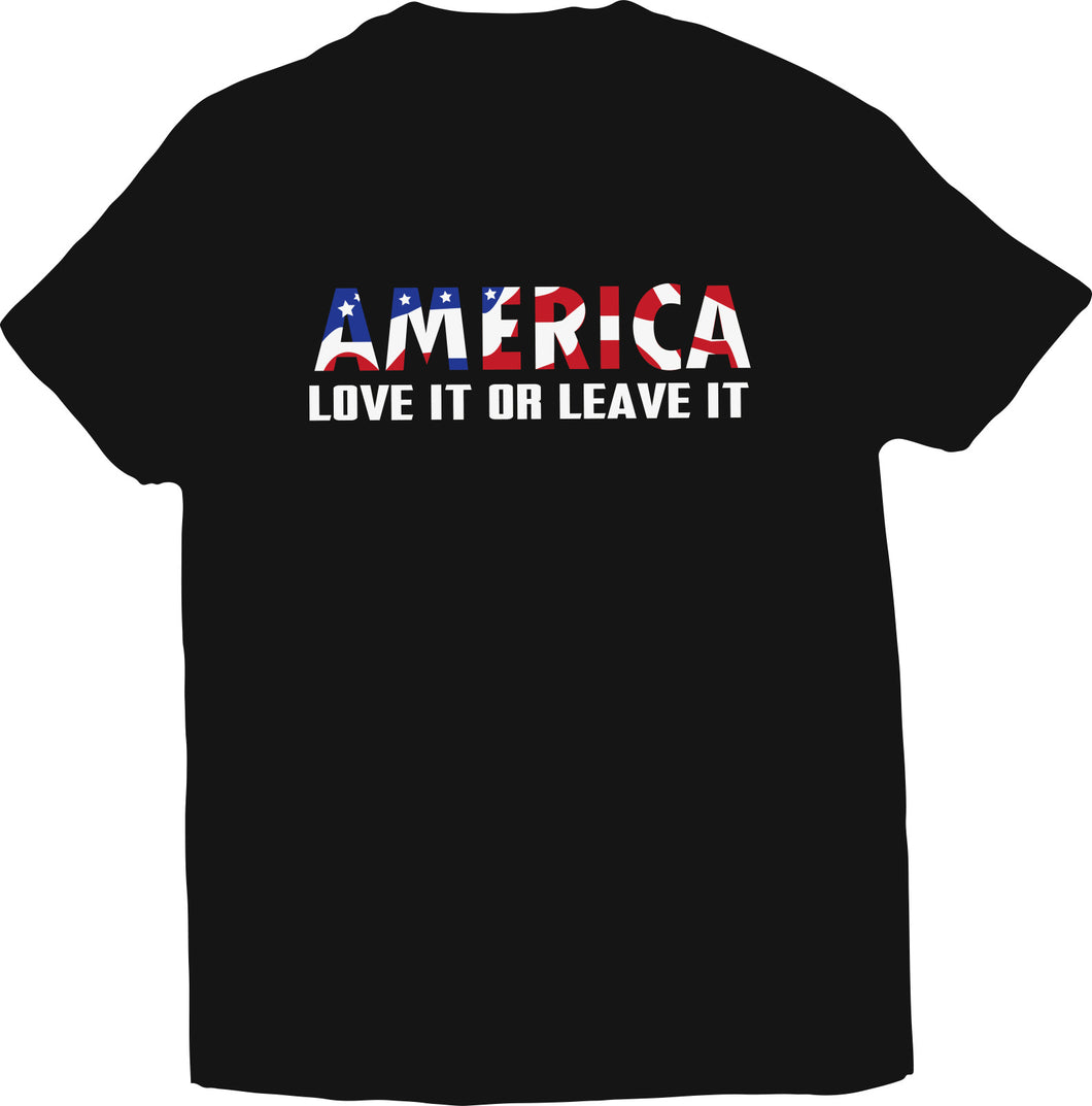 T Shirt America Love It American Love It Or Leave It Waving American Flag 2020 Politics Red White Blue   by Market Trendz
