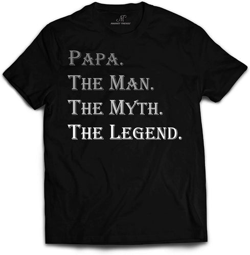 Papa The Man The Myth The Legend Tshirt For Men Dad Grandpa by Market Trendz