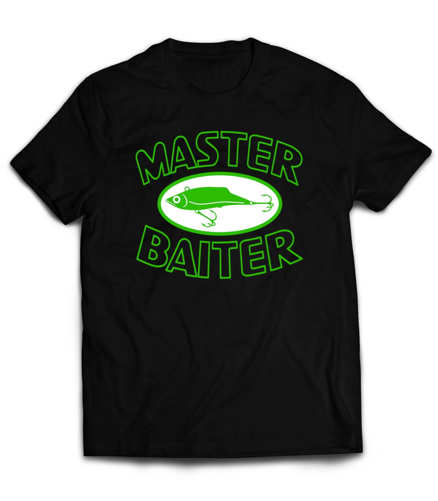 T Shirt Master Baiter Masterbater Green Fish Hook by Market Trendz 3X-Large / Black